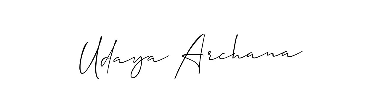 Make a short Udaya Archana signature style. Manage your documents anywhere anytime using Allison_Script. Create and add eSignatures, submit forms, share and send files easily. Udaya Archana signature style 2 images and pictures png