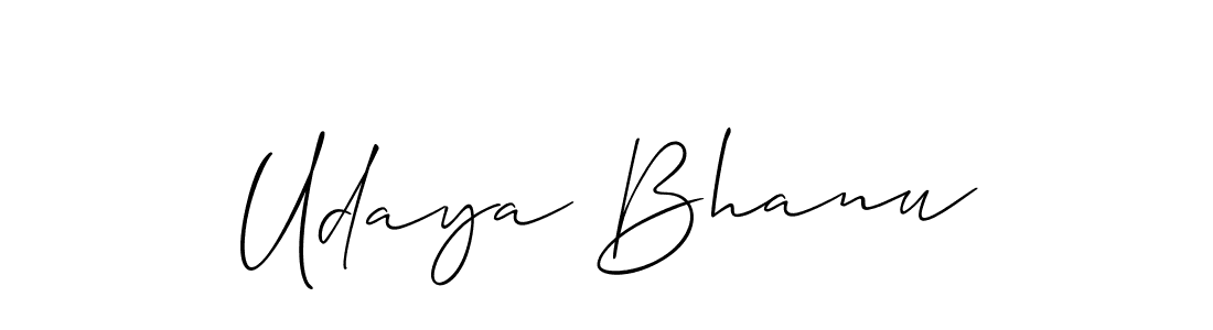 Udaya Bhanu stylish signature style. Best Handwritten Sign (Allison_Script) for my name. Handwritten Signature Collection Ideas for my name Udaya Bhanu. Udaya Bhanu signature style 2 images and pictures png
