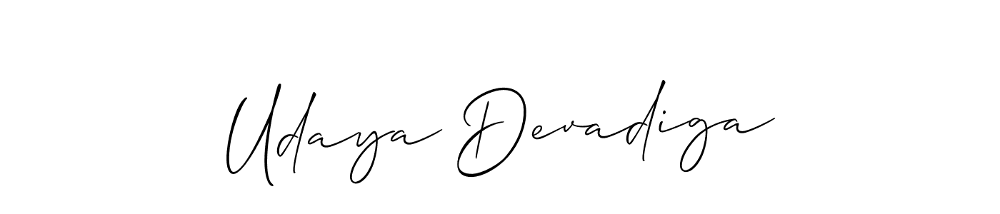 You should practise on your own different ways (Allison_Script) to write your name (Udaya Devadiga) in signature. don't let someone else do it for you. Udaya Devadiga signature style 2 images and pictures png