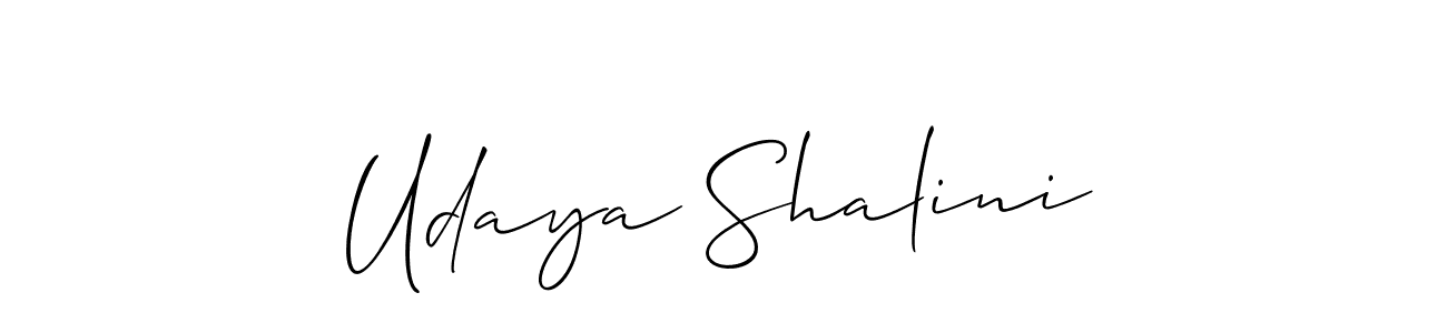 Create a beautiful signature design for name Udaya Shalini. With this signature (Allison_Script) fonts, you can make a handwritten signature for free. Udaya Shalini signature style 2 images and pictures png