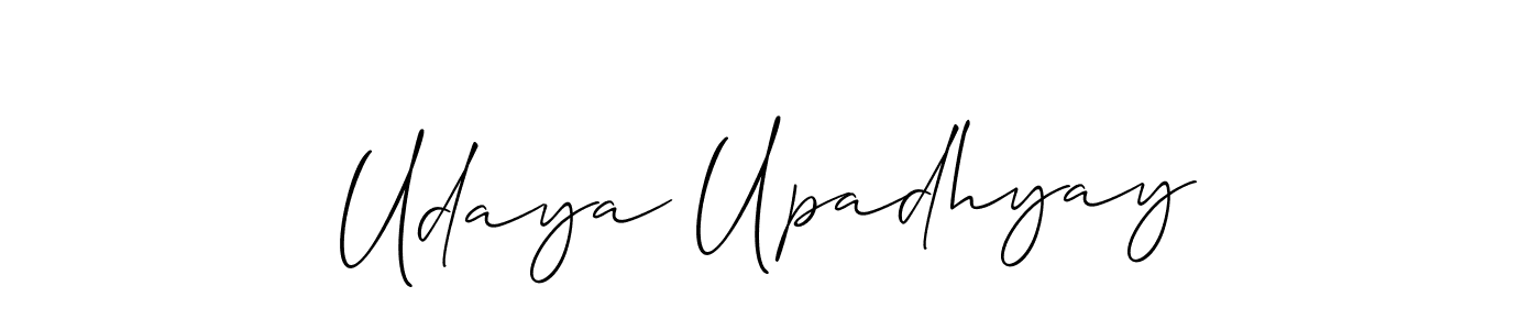 Use a signature maker to create a handwritten signature online. With this signature software, you can design (Allison_Script) your own signature for name Udaya Upadhyay. Udaya Upadhyay signature style 2 images and pictures png
