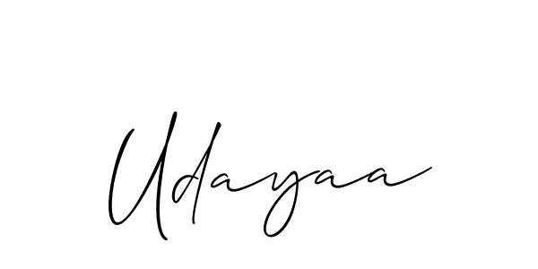Design your own signature with our free online signature maker. With this signature software, you can create a handwritten (Allison_Script) signature for name Udayaa. Udayaa signature style 2 images and pictures png