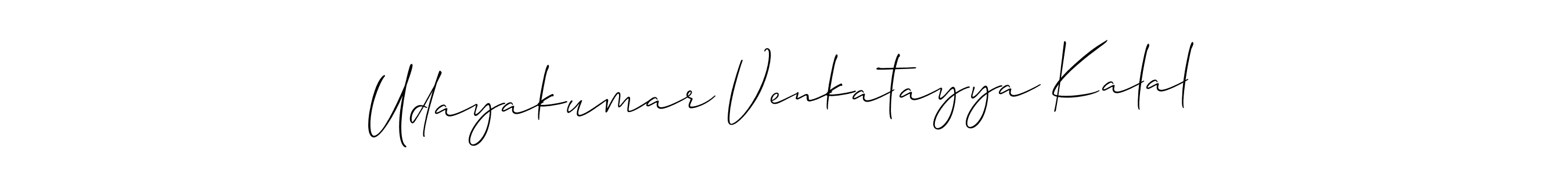 Design your own signature with our free online signature maker. With this signature software, you can create a handwritten (Allison_Script) signature for name Udayakumar Venkatayya Kalal. Udayakumar Venkatayya Kalal signature style 2 images and pictures png