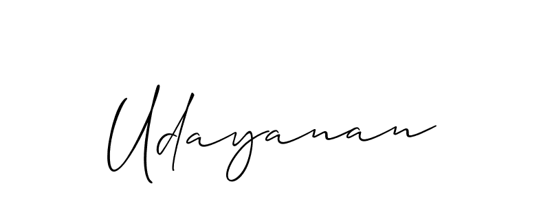 if you are searching for the best signature style for your name Udayanan. so please give up your signature search. here we have designed multiple signature styles  using Allison_Script. Udayanan signature style 2 images and pictures png