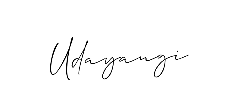 The best way (Allison_Script) to make a short signature is to pick only two or three words in your name. The name Udayangi include a total of six letters. For converting this name. Udayangi signature style 2 images and pictures png