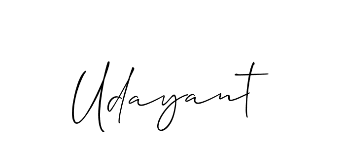 Use a signature maker to create a handwritten signature online. With this signature software, you can design (Allison_Script) your own signature for name Udayant. Udayant signature style 2 images and pictures png