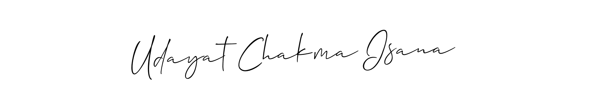 Create a beautiful signature design for name Udayat Chakma Isana. With this signature (Allison_Script) fonts, you can make a handwritten signature for free. Udayat Chakma Isana signature style 2 images and pictures png