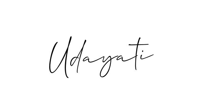 Use a signature maker to create a handwritten signature online. With this signature software, you can design (Allison_Script) your own signature for name Udayati. Udayati signature style 2 images and pictures png