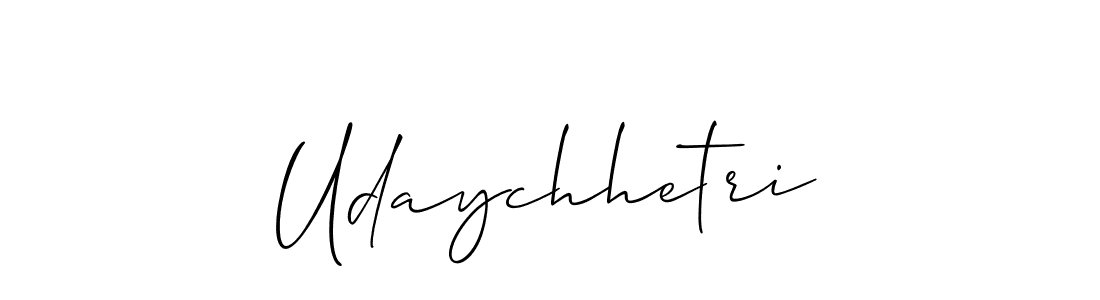 How to make Udaychhetri signature? Allison_Script is a professional autograph style. Create handwritten signature for Udaychhetri name. Udaychhetri signature style 2 images and pictures png