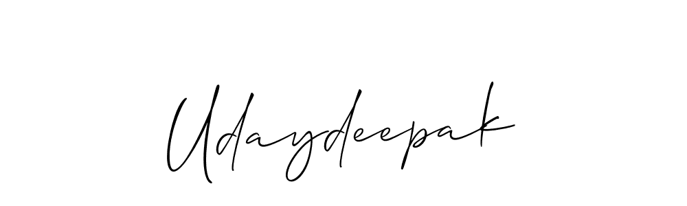 How to make Udaydeepak name signature. Use Allison_Script style for creating short signs online. This is the latest handwritten sign. Udaydeepak signature style 2 images and pictures png