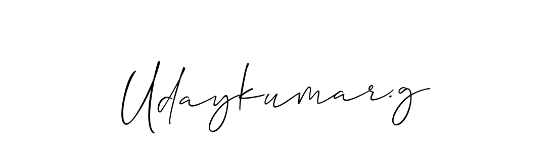 How to make Udaykumar.g signature? Allison_Script is a professional autograph style. Create handwritten signature for Udaykumar.g name. Udaykumar.g signature style 2 images and pictures png