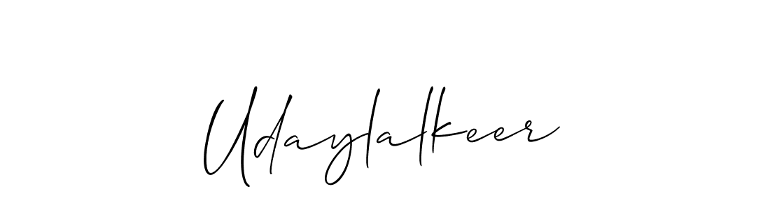 Create a beautiful signature design for name Udaylalkeer. With this signature (Allison_Script) fonts, you can make a handwritten signature for free. Udaylalkeer signature style 2 images and pictures png