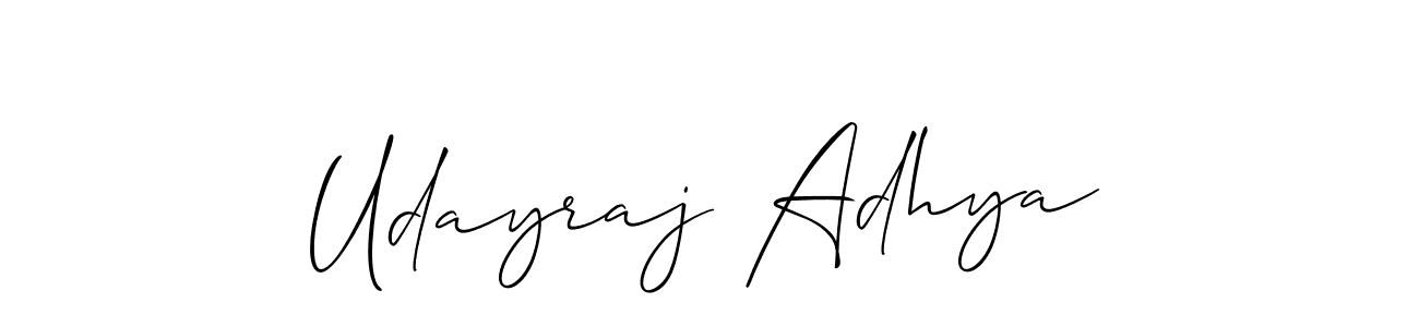 The best way (Allison_Script) to make a short signature is to pick only two or three words in your name. The name Udayraj Adhya include a total of six letters. For converting this name. Udayraj Adhya signature style 2 images and pictures png