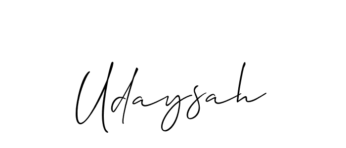 How to Draw Udaysah signature style? Allison_Script is a latest design signature styles for name Udaysah. Udaysah signature style 2 images and pictures png