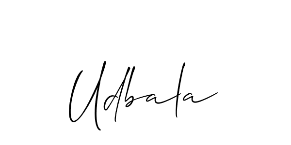 How to Draw Udbala signature style? Allison_Script is a latest design signature styles for name Udbala. Udbala signature style 2 images and pictures png