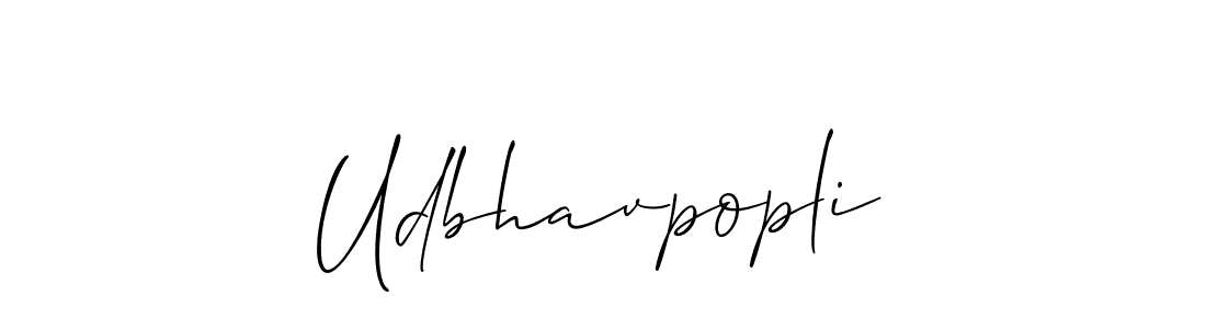 The best way (Allison_Script) to make a short signature is to pick only two or three words in your name. The name Udbhavpopli include a total of six letters. For converting this name. Udbhavpopli signature style 2 images and pictures png