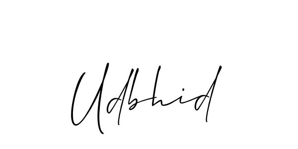 Design your own signature with our free online signature maker. With this signature software, you can create a handwritten (Allison_Script) signature for name Udbhid. Udbhid signature style 2 images and pictures png