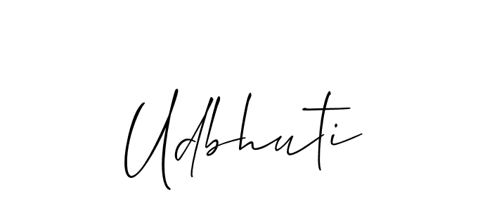 How to Draw Udbhuti signature style? Allison_Script is a latest design signature styles for name Udbhuti. Udbhuti signature style 2 images and pictures png