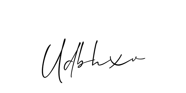 You should practise on your own different ways (Allison_Script) to write your name (Udbhxv) in signature. don't let someone else do it for you. Udbhxv signature style 2 images and pictures png
