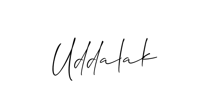 How to make Uddalak signature? Allison_Script is a professional autograph style. Create handwritten signature for Uddalak name. Uddalak signature style 2 images and pictures png