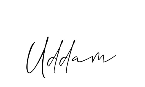 Uddam stylish signature style. Best Handwritten Sign (Allison_Script) for my name. Handwritten Signature Collection Ideas for my name Uddam. Uddam signature style 2 images and pictures png