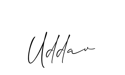 Design your own signature with our free online signature maker. With this signature software, you can create a handwritten (Allison_Script) signature for name Uddav. Uddav signature style 2 images and pictures png