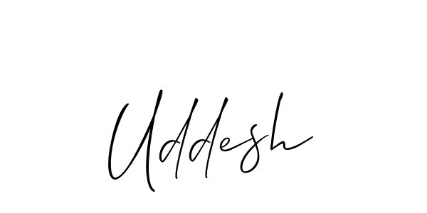 Also You can easily find your signature by using the search form. We will create Uddesh name handwritten signature images for you free of cost using Allison_Script sign style. Uddesh signature style 2 images and pictures png