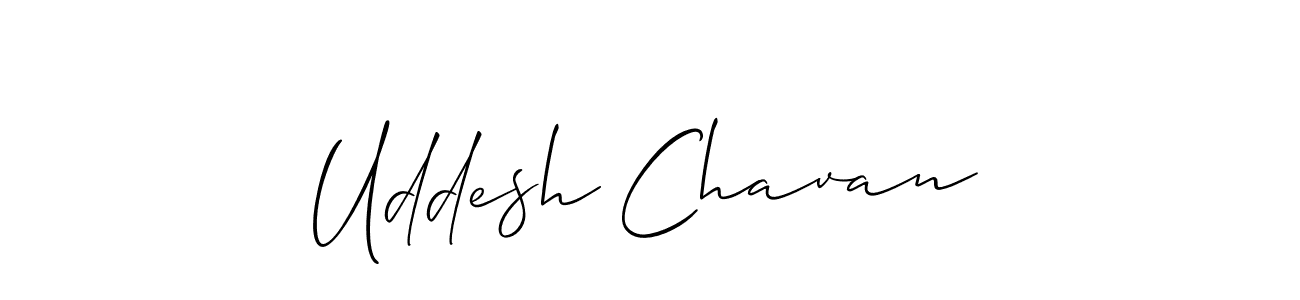 Allison_Script is a professional signature style that is perfect for those who want to add a touch of class to their signature. It is also a great choice for those who want to make their signature more unique. Get Uddesh Chavan name to fancy signature for free. Uddesh Chavan signature style 2 images and pictures png
