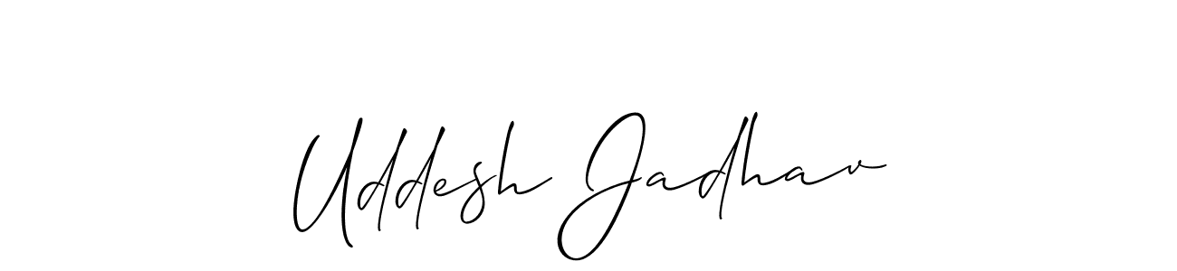 This is the best signature style for the Uddesh Jadhav name. Also you like these signature font (Allison_Script). Mix name signature. Uddesh Jadhav signature style 2 images and pictures png