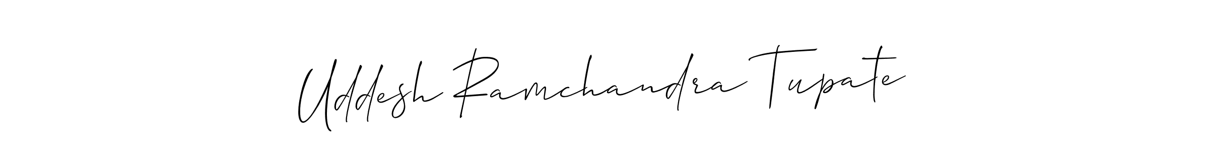 The best way (Allison_Script) to make a short signature is to pick only two or three words in your name. The name Uddesh Ramchandra Tupate include a total of six letters. For converting this name. Uddesh Ramchandra Tupate signature style 2 images and pictures png