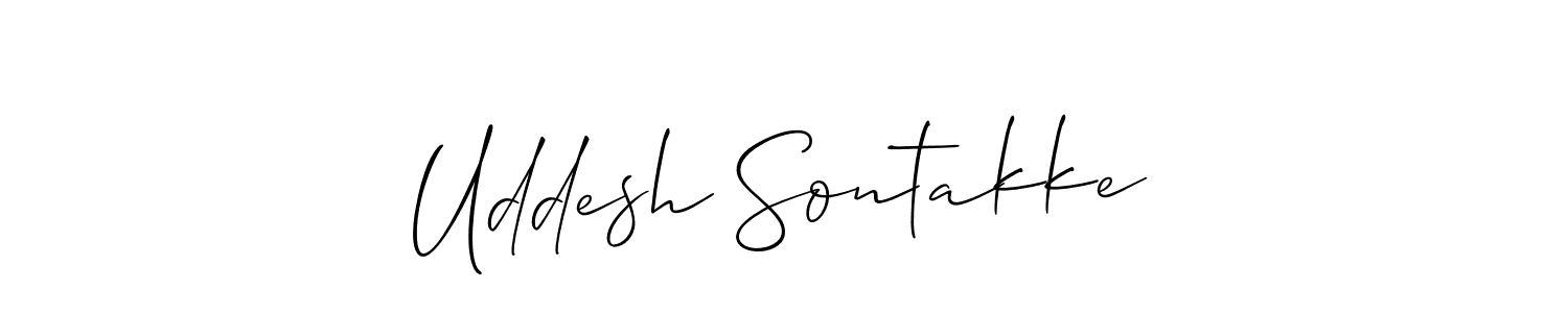 Make a beautiful signature design for name Uddesh Sontakke. With this signature (Allison_Script) style, you can create a handwritten signature for free. Uddesh Sontakke signature style 2 images and pictures png