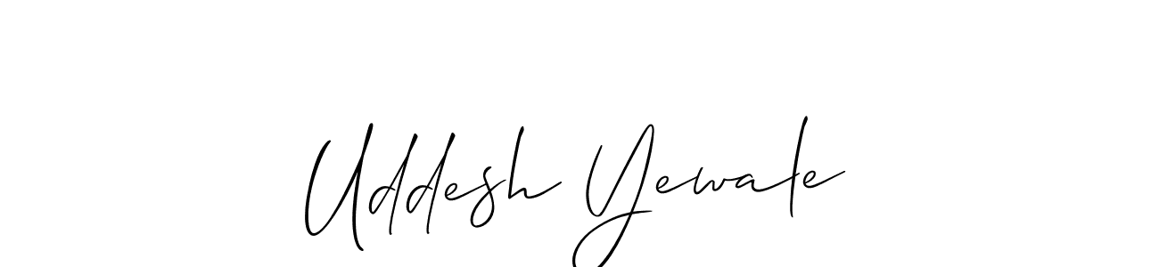 Best and Professional Signature Style for Uddesh Yewale. Allison_Script Best Signature Style Collection. Uddesh Yewale signature style 2 images and pictures png