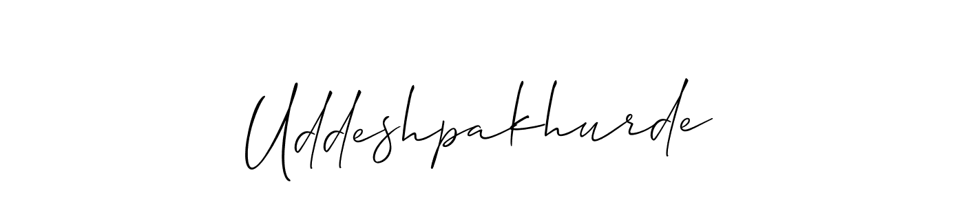 You should practise on your own different ways (Allison_Script) to write your name (Uddeshpakhurde) in signature. don't let someone else do it for you. Uddeshpakhurde signature style 2 images and pictures png
