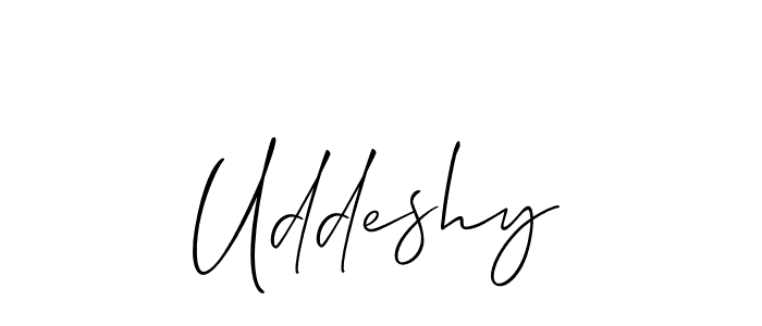 Uddeshy stylish signature style. Best Handwritten Sign (Allison_Script) for my name. Handwritten Signature Collection Ideas for my name Uddeshy. Uddeshy signature style 2 images and pictures png