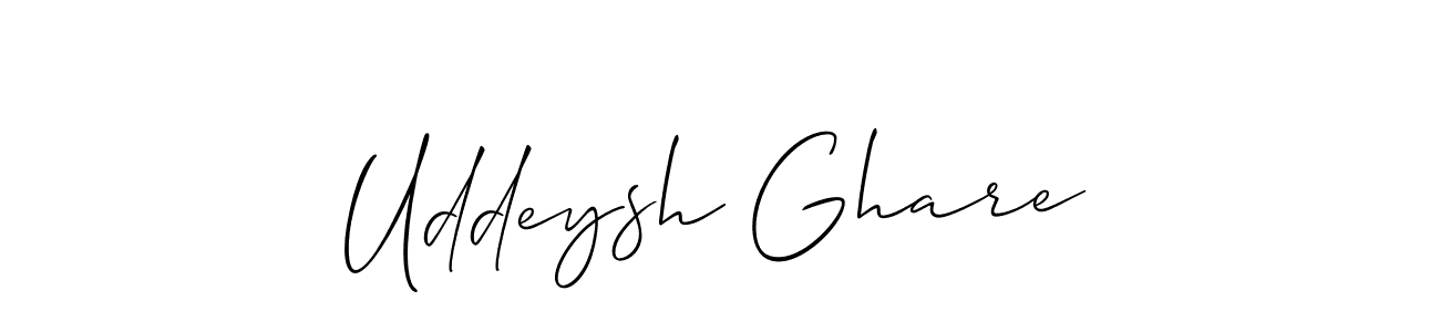 Use a signature maker to create a handwritten signature online. With this signature software, you can design (Allison_Script) your own signature for name Uddeysh Ghare. Uddeysh Ghare signature style 2 images and pictures png