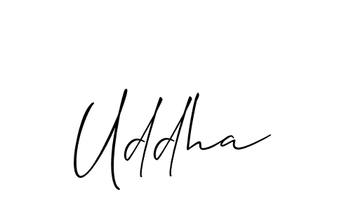 The best way (Allison_Script) to make a short signature is to pick only two or three words in your name. The name Uddha include a total of six letters. For converting this name. Uddha signature style 2 images and pictures png