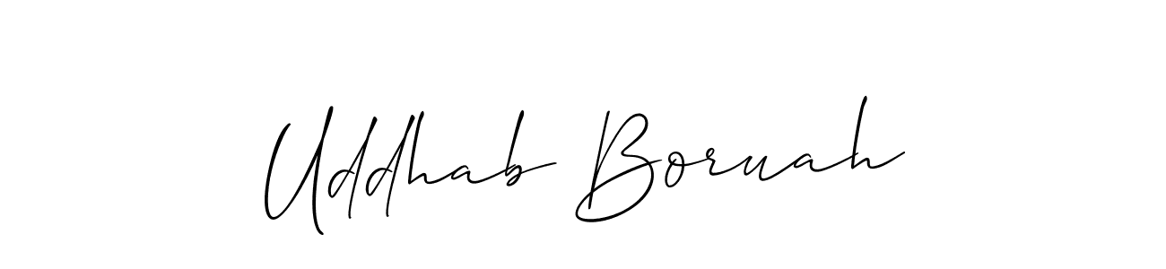 Also we have Uddhab Boruah name is the best signature style. Create professional handwritten signature collection using Allison_Script autograph style. Uddhab Boruah signature style 2 images and pictures png