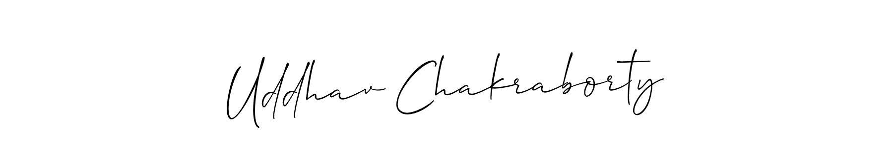 Use a signature maker to create a handwritten signature online. With this signature software, you can design (Allison_Script) your own signature for name Uddhav Chakraborty. Uddhav Chakraborty signature style 2 images and pictures png