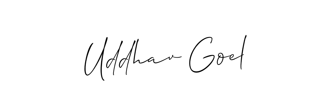 Allison_Script is a professional signature style that is perfect for those who want to add a touch of class to their signature. It is also a great choice for those who want to make their signature more unique. Get Uddhav Goel name to fancy signature for free. Uddhav Goel signature style 2 images and pictures png