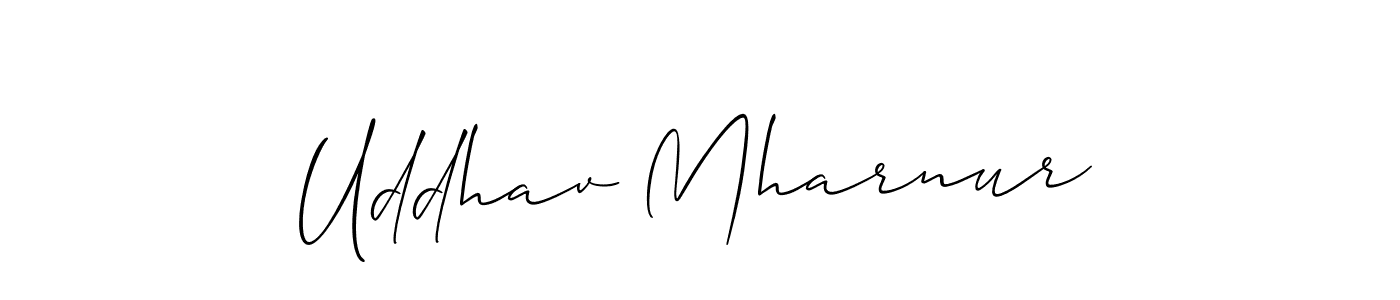 How to make Uddhav Mharnur name signature. Use Allison_Script style for creating short signs online. This is the latest handwritten sign. Uddhav Mharnur signature style 2 images and pictures png