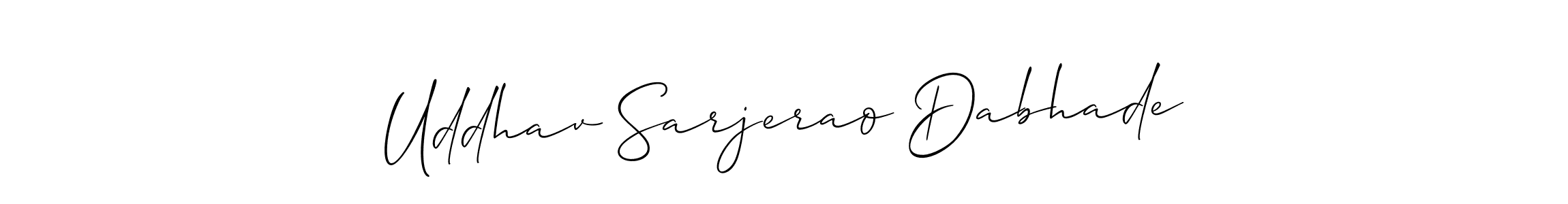 You should practise on your own different ways (Allison_Script) to write your name (Uddhav Sarjerao Dabhade) in signature. don't let someone else do it for you. Uddhav Sarjerao Dabhade signature style 2 images and pictures png