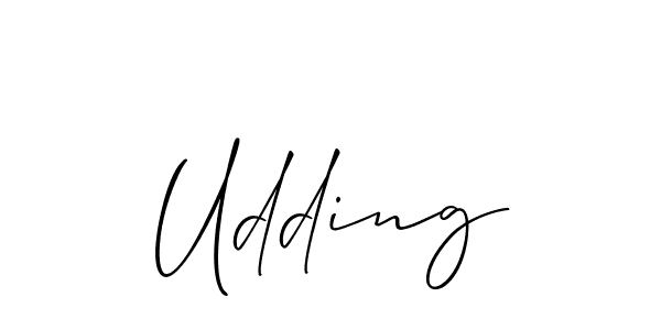 Use a signature maker to create a handwritten signature online. With this signature software, you can design (Allison_Script) your own signature for name Udding. Udding signature style 2 images and pictures png