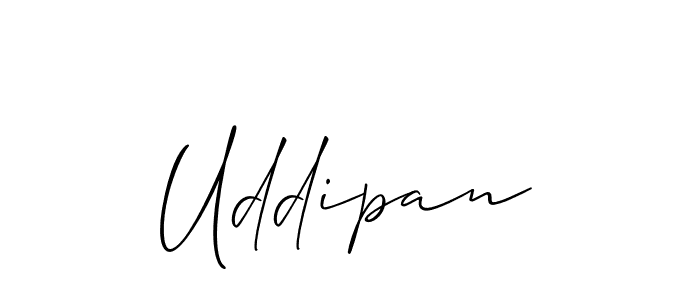 How to Draw Uddipan signature style? Allison_Script is a latest design signature styles for name Uddipan. Uddipan signature style 2 images and pictures png