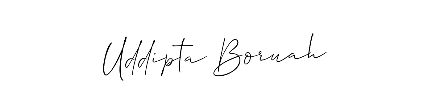 The best way (Allison_Script) to make a short signature is to pick only two or three words in your name. The name Uddipta Boruah include a total of six letters. For converting this name. Uddipta Boruah signature style 2 images and pictures png