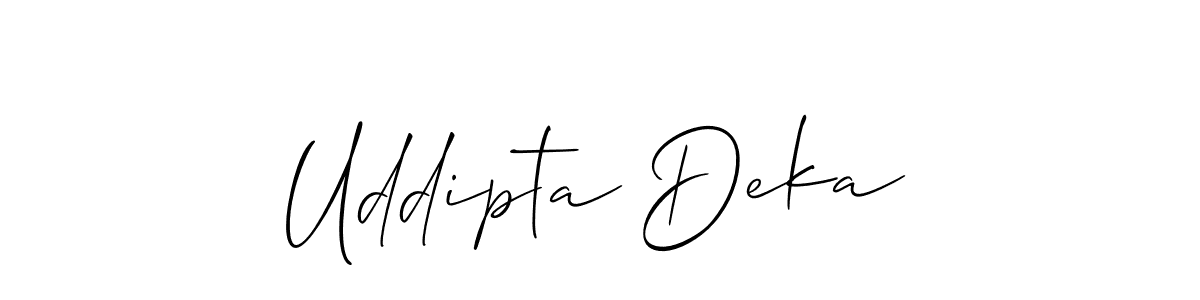 Design your own signature with our free online signature maker. With this signature software, you can create a handwritten (Allison_Script) signature for name Uddipta Deka. Uddipta Deka signature style 2 images and pictures png