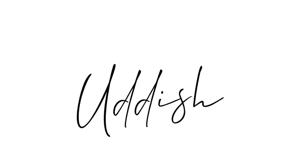 Design your own signature with our free online signature maker. With this signature software, you can create a handwritten (Allison_Script) signature for name Uddish. Uddish signature style 2 images and pictures png