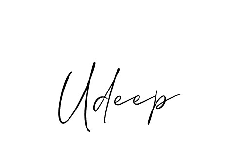 How to make Udeep name signature. Use Allison_Script style for creating short signs online. This is the latest handwritten sign. Udeep signature style 2 images and pictures png