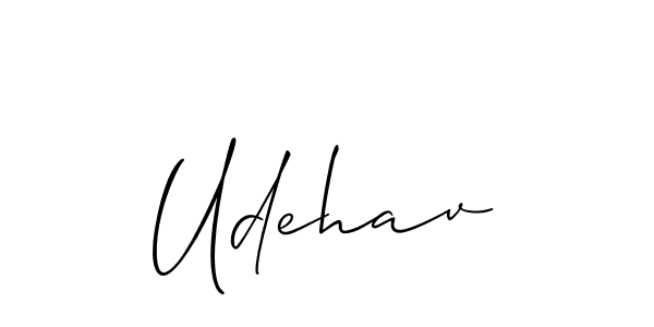 Udehav stylish signature style. Best Handwritten Sign (Allison_Script) for my name. Handwritten Signature Collection Ideas for my name Udehav. Udehav signature style 2 images and pictures png