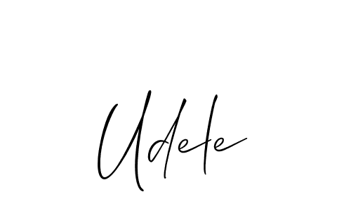 Use a signature maker to create a handwritten signature online. With this signature software, you can design (Allison_Script) your own signature for name Udele. Udele signature style 2 images and pictures png