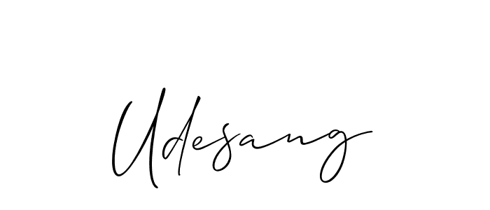 How to make Udesang signature? Allison_Script is a professional autograph style. Create handwritten signature for Udesang name. Udesang signature style 2 images and pictures png